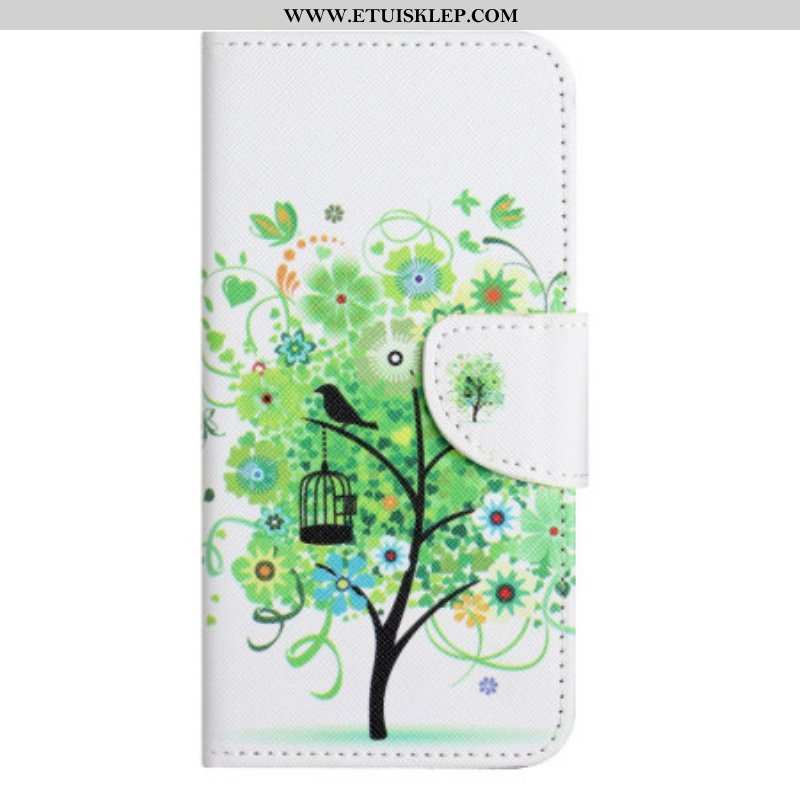 Obudowa Etui Na Telefon do Xiaomi Redmi Note 12 5G z Łańcuch Drzewo Z Zielonymi Liśćmi